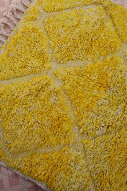 Tapis Berbère Jaune Béni Ouarain- 138 x 106 cm Néda