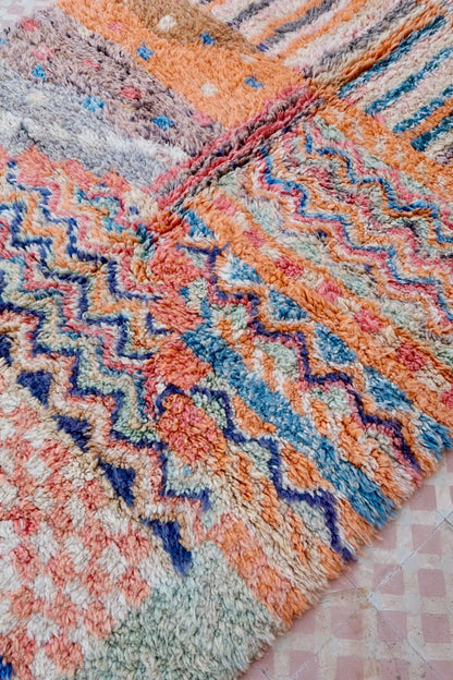 Tapis Berbère Patchwork Coloré Béni Ouarain Qualité Supérieure - 261 x 169 cm Néda