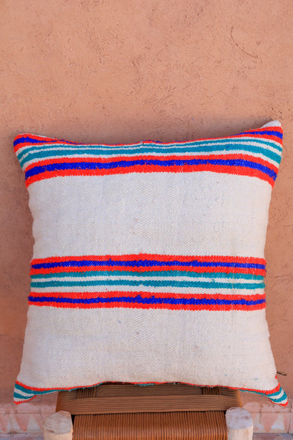 ELA striped wool cushion - Red green blue