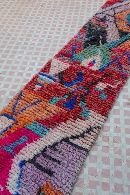 Tapis berbère de couloir coloré boujad 