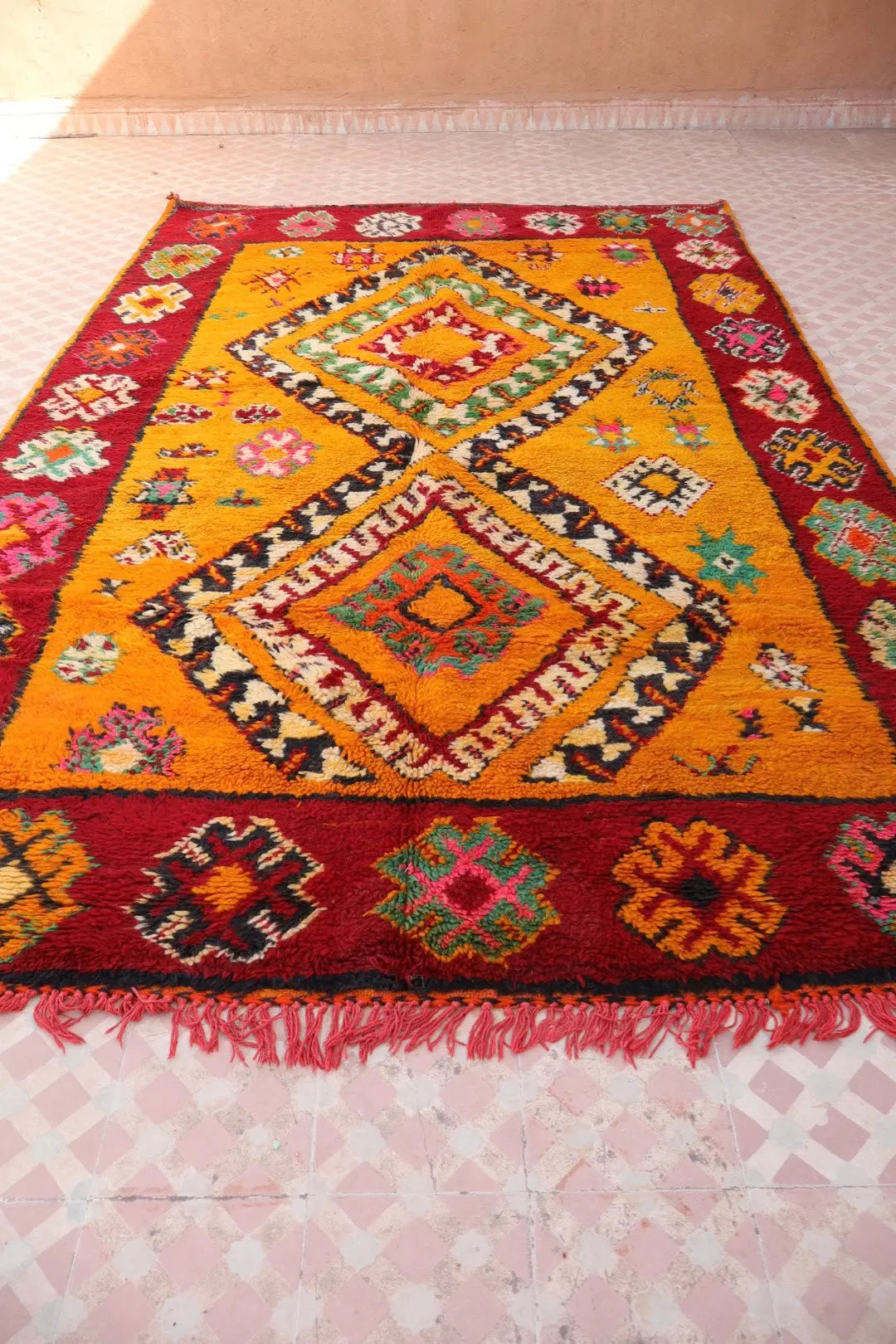 Tapis Berbère Boujaad Antique Orange et Rouge- 280 x 170 cm Néda