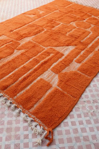 Berberteppich Orange Kupfer Beni Ouarain - 301 x 194 cm Néda