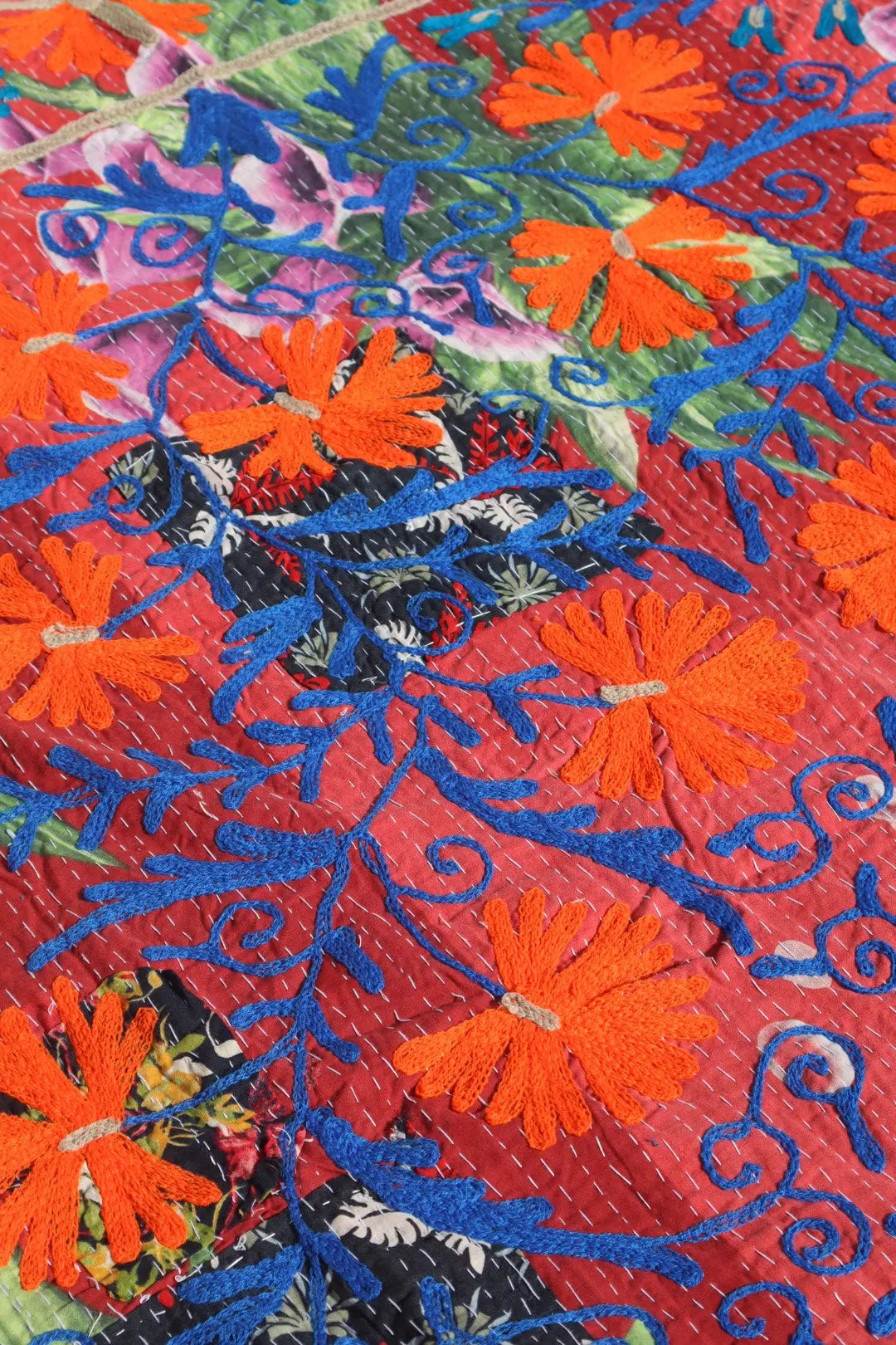 Kantha Suzani indien Brodé Multicolore – Coton Néda