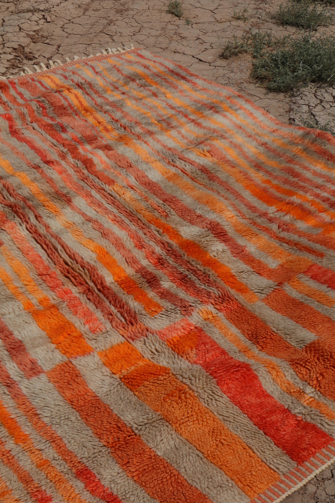 Berber carpet Mrirt Coloré Brown Orange Terracotta Red - 236 x 173 cm