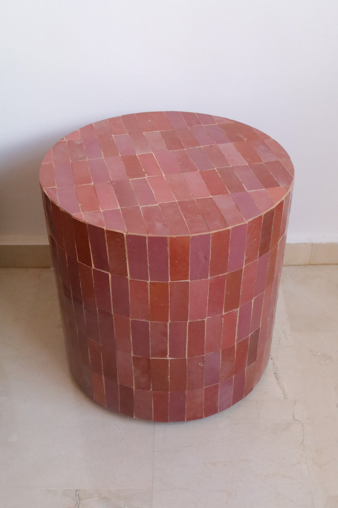 Column in Zellige Modern Rose Dime - 45 x 45 x 45 cm