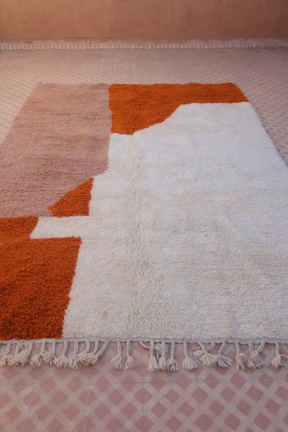 Tapis Berbère Coloré Contemporain Terracotta & Rose Poudré - 293 x 203 cm Néda