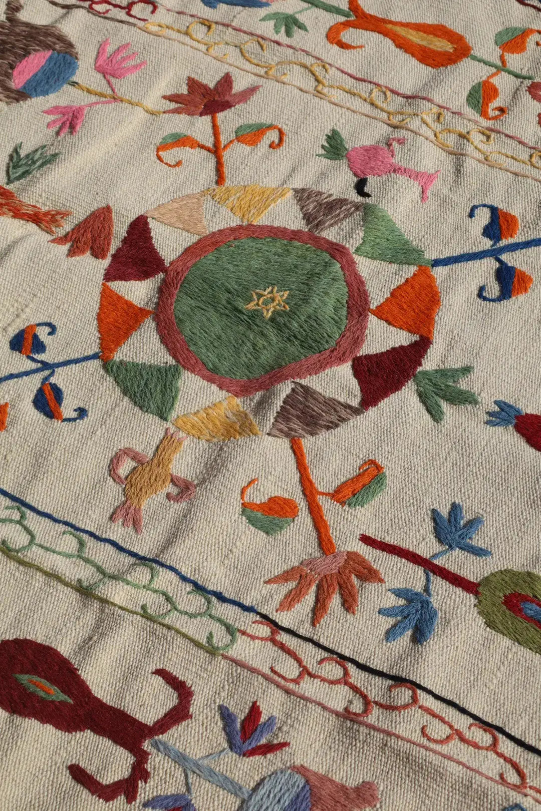 Tapis Kilim Suzani Blanc Multicolore – 180 x 120 cm Néda