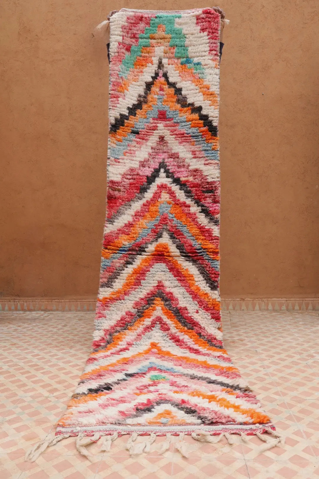 Tapis Berbère Couloir Boujad Motifs Multicolores  - 288 x 71 cm Néda
