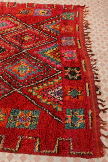 Berbertapijt Boujaad Antiek Rood Veelkleurig - 365 x 200 cm