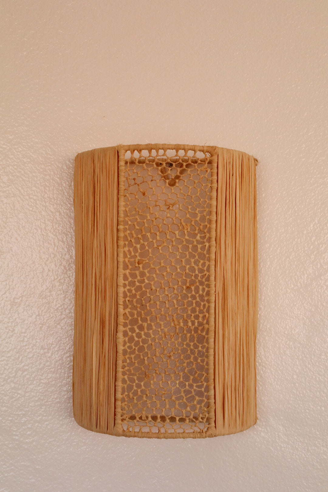 Lampade da parete in rafia naturale Honeycomb Middle