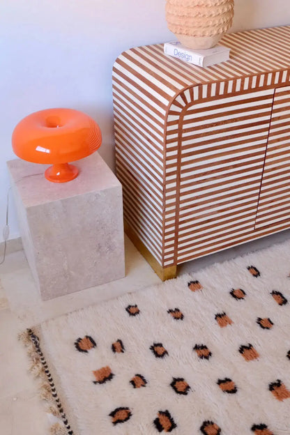 Alfombra bereber con motivos de leopardo Beni Ouarain Néda