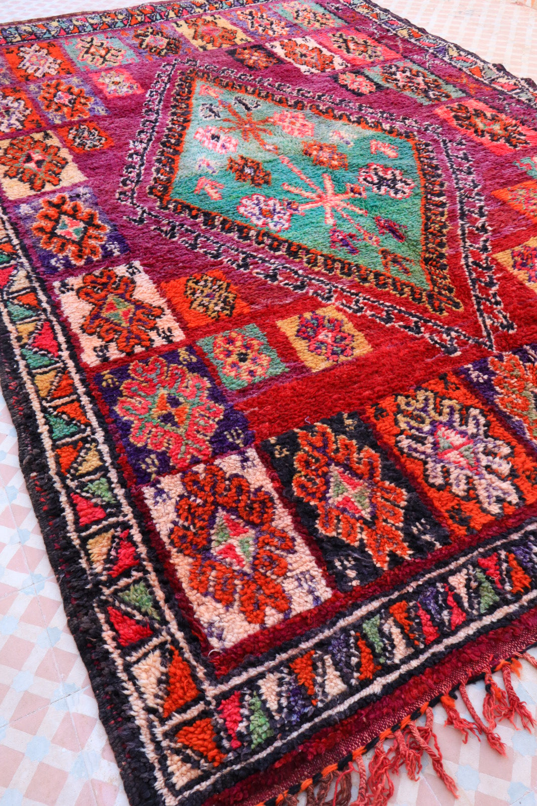 Tappeto berbero Boujaad Antique Violet Pink Green - 330 x 220 cm