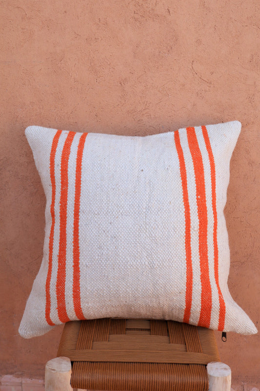 ELA striped wool cushion - Orange