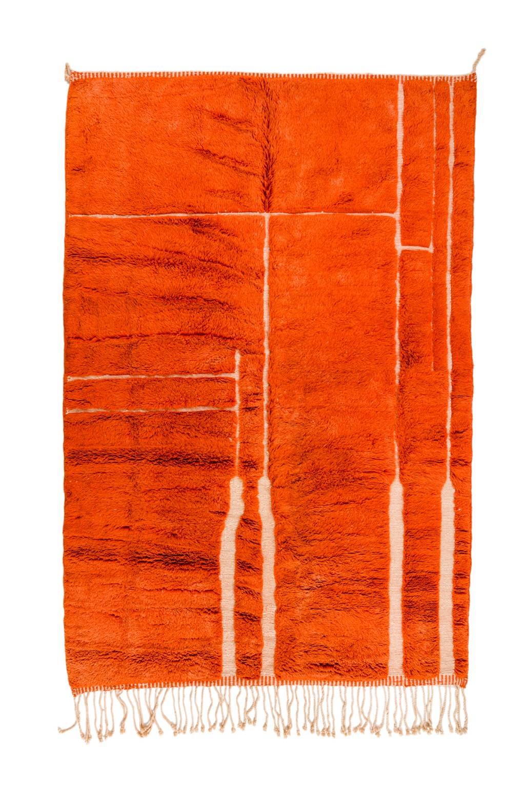 Alfombra bereber Mrirt Coloré Relieves de terracota naranja - 304 x 204 cm