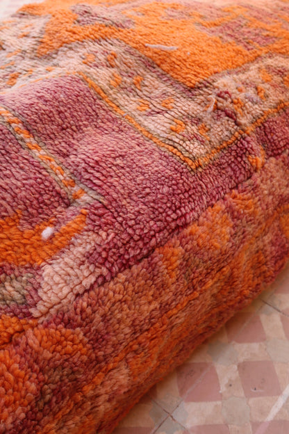 Pouf Berbère XL Terracotta et Orange Néda
