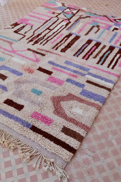 Tapis Berbère Coloré Béni Ouarain Qualité Supérieure - 236 x 158 cm Néda
