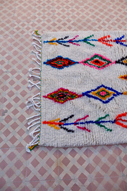 Tapis Berbère Azilal Coloré Motifs Multicolore Fluo- 160 x 97 cm Néda