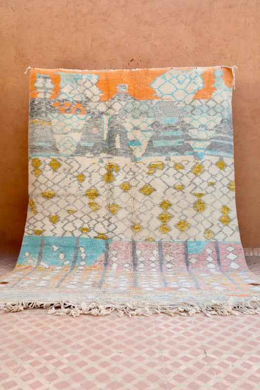 Tapis Berbère Coloré Béni Ouarain Graphique Qualité Supérieure - 294 x 218 cm Néda