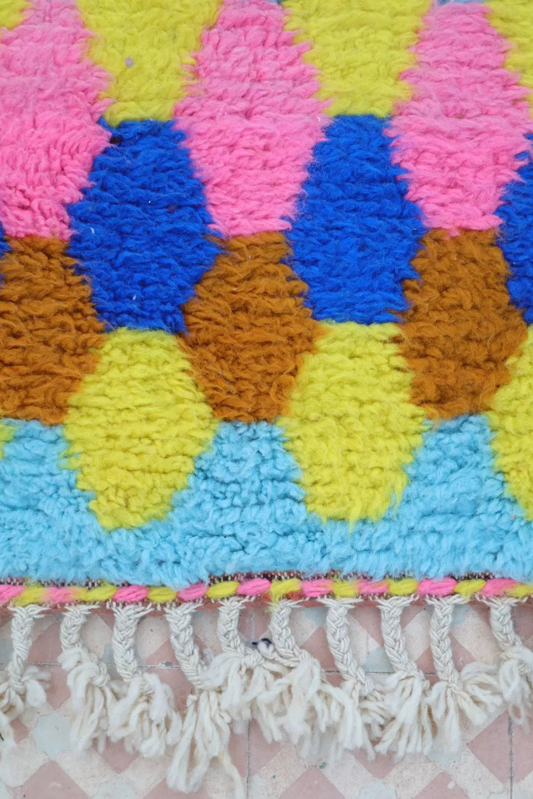 Duo de Tapis Berbères  Béni Ouarain Multicolore  - Descente de lit Néda