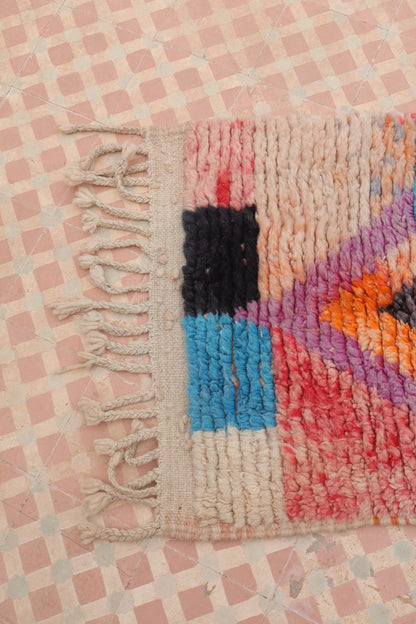 Tapis Berbère Couloir Boujad Motifs Multicolores  - 322 x 72 cm Néda