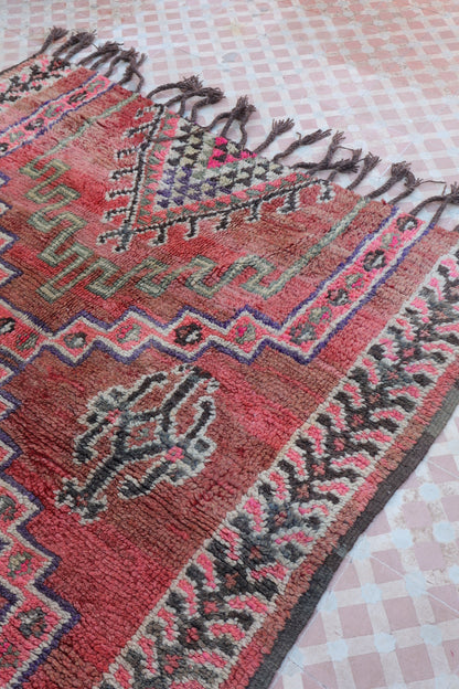 Tapis Berbère Boujaad Rose Vintage - 241 x 155 cm
