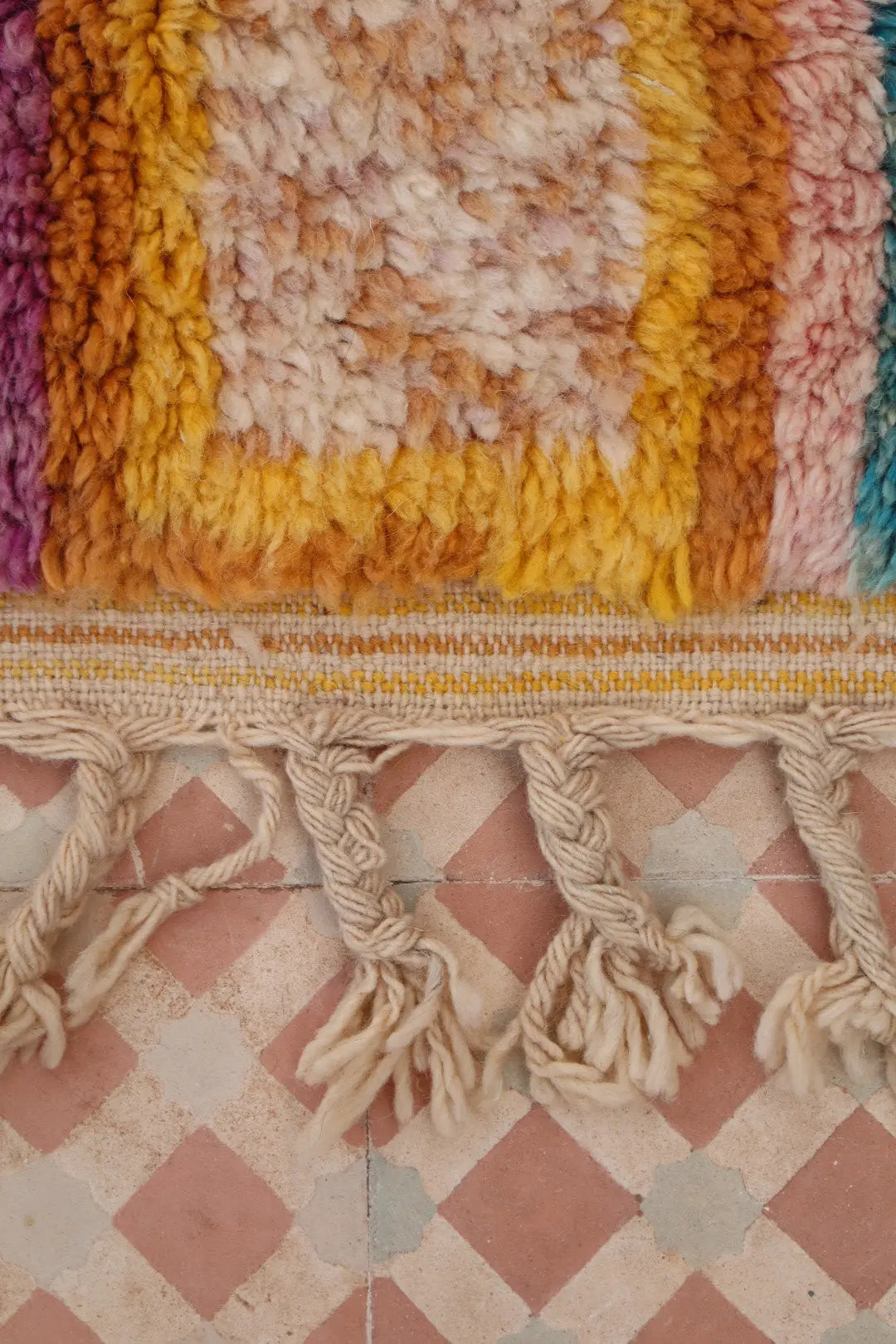 Tapis Berbère Tableau Multicolore Béni Ouarain Qualité Supérieure - 242 x 181 cm Néda