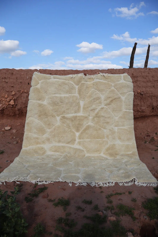 Berber Tapijt Beni Ouarain Wit Modern met Reliëf Hoge Kwaliteit - 310 x 256 cm Néda