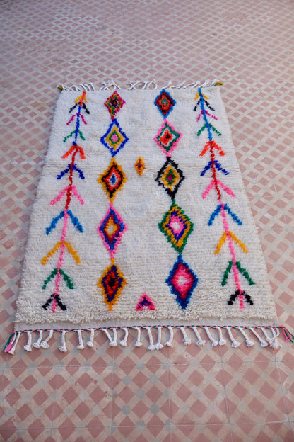 Tapis Berbère Azilal Coloré Motifs Multicolore Fluo- 160 x 97 cm Néda