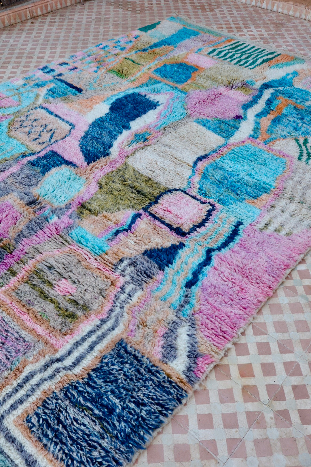 Tapis Berbère Tableau Multicolore Béni Ouarain Qualité Supérieure -300 x 206 cm