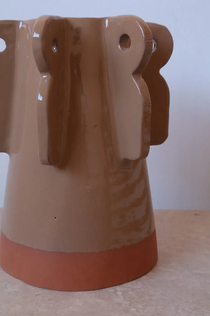 Vase Sculptural Bi Matières Beige- SABI Néda