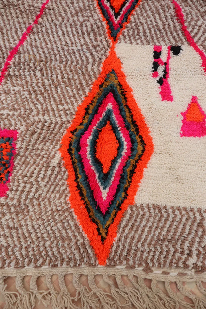 Tapis Berbère Coloré Azilal Motifs Blanc Motfis Multicolore-  247 x 160 cm Néda