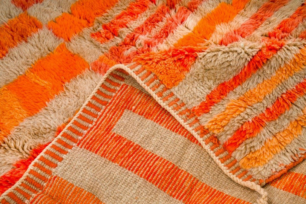 Berber carpet Mrirt Coloré Brown Orange Terracotta Red - 236 x 173 cm