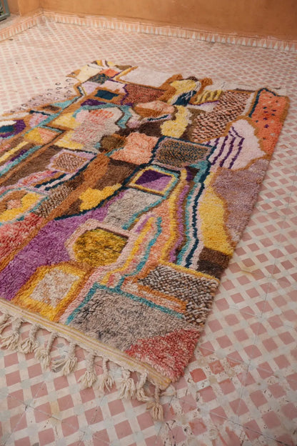 Tapis Berbère Tableau Multicolore Béni Ouarain Qualité Supérieure - 242 x 181 cm Néda