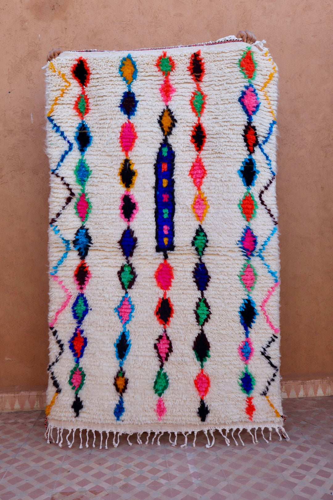 Tapis Berbère Azilal Coloré Multicolore Fluo- 161  x 106 cm Néda