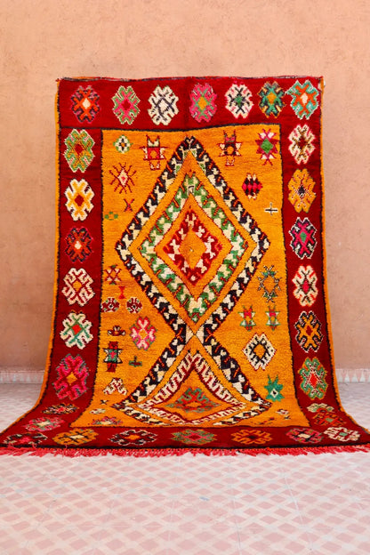 Tapis Berbère Boujaad Antique Orange et Rouge- 280 x 170 cm Néda