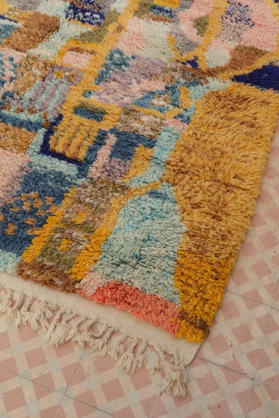Tapis Berbère Abstrait Coloré Béni Ouarain Qualité Supérieure - 280 x 170 cm Néda