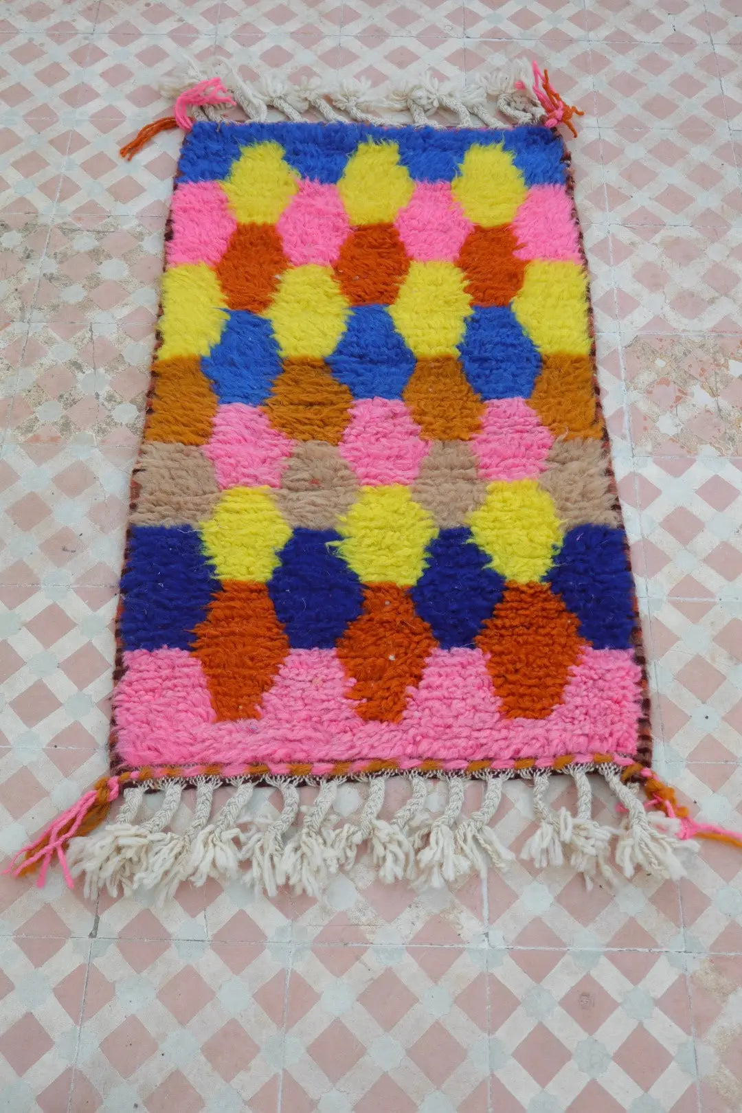 Duo de Tapis Berbères  Béni Ouarain Multicolore  - Descente de lit Néda