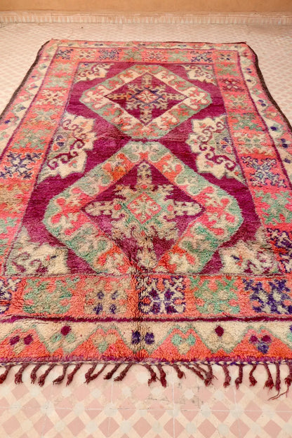 Tapis Berbère Boujaad Antique Violet Rose - 340 x 200 cm Néda