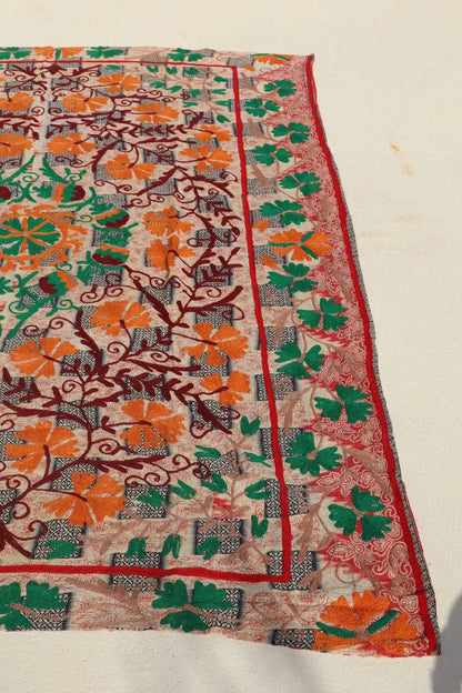 Kantha Suzani indien Brodé Pêche – Coton Néda