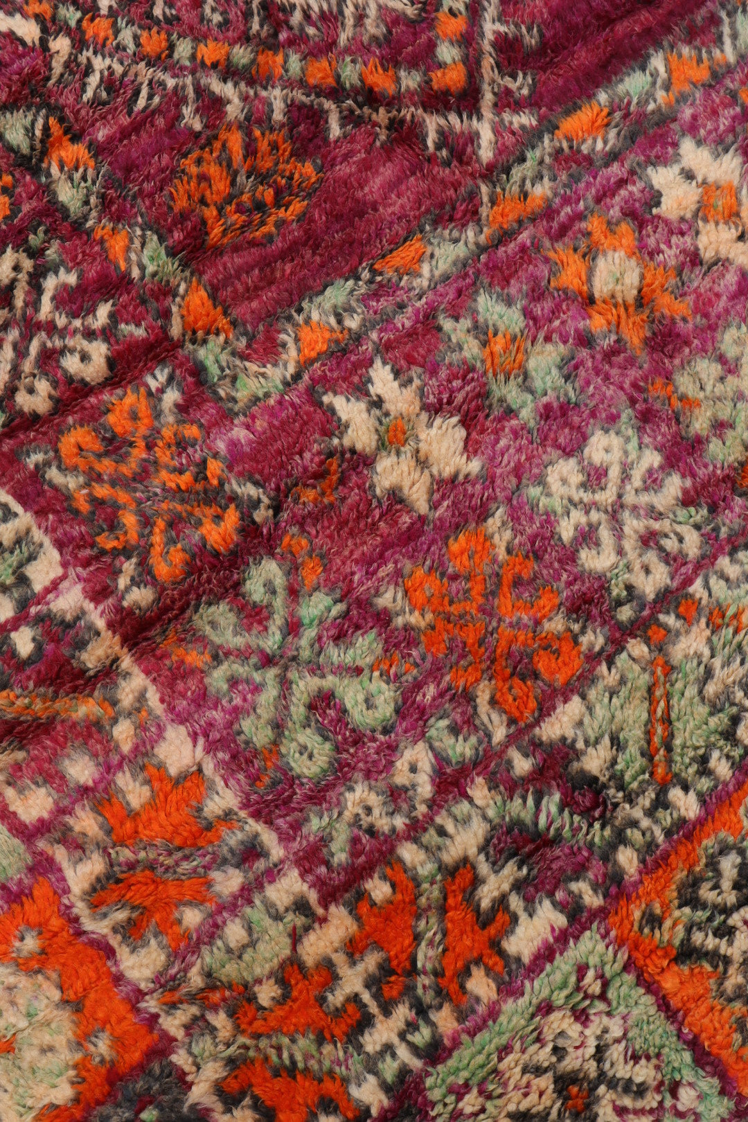 Berbertapijt Boujaad Antiek Bordeaux Oranje - 276 x 197 cm