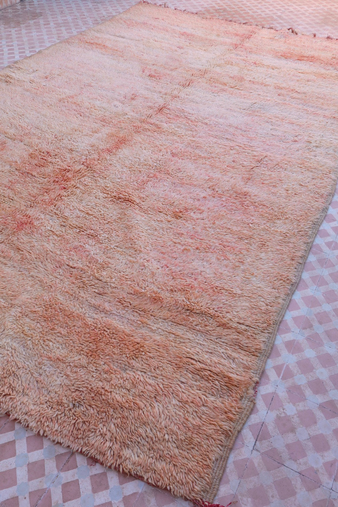 Alfombra Bereber Antigua Rosa Beige - 314 x 210 cm 