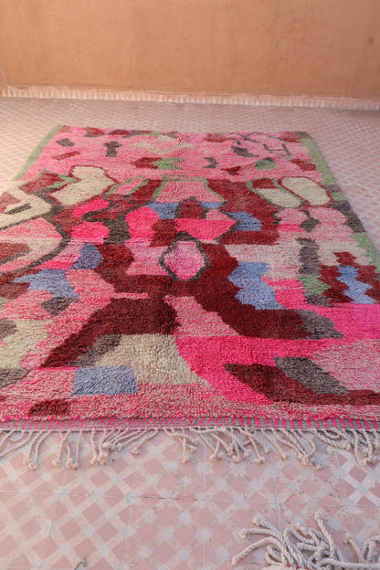Tapis Berbère Boujad Rose Motifs Colorés - 292 x 205 cm Néda