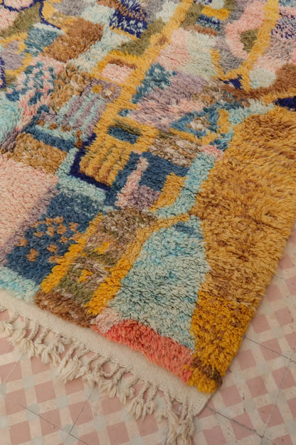 Tapis Berbère Abstrait Coloré Béni Ouarain Qualité Supérieure - 280 x 170 cm Néda