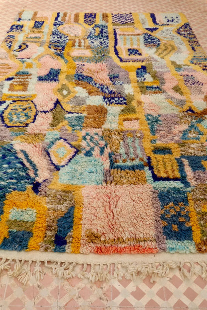 Tapis Berbère Abstrait Coloré Béni Ouarain Qualité Supérieure - 280 x 170 cm Néda