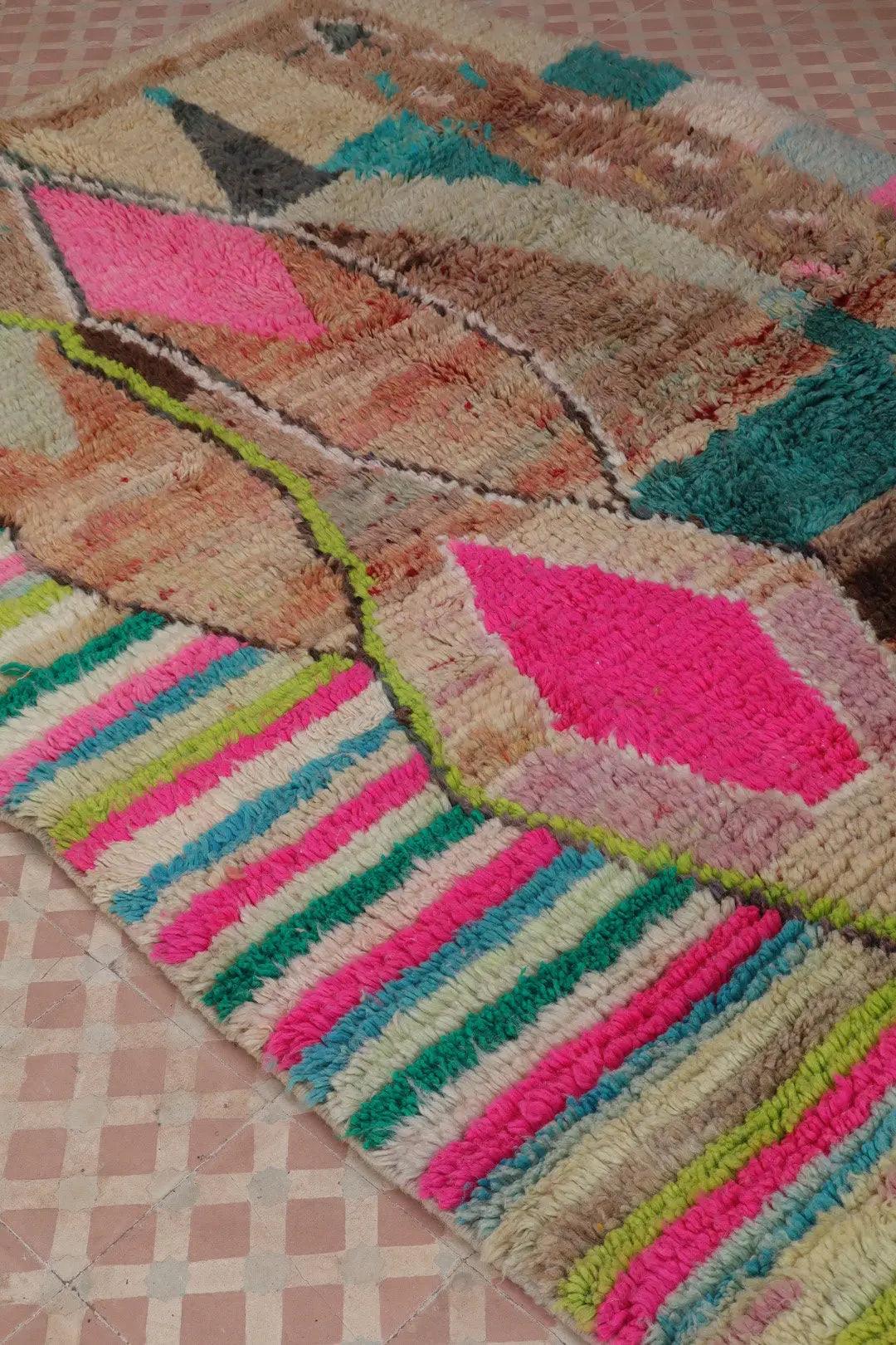 Tapis Berbère Boujad Coloré et Fluo - 258 x 168 cm Néda