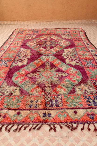 Tapis Berbère Boujaad Antique Violet Rose - 340 x 200 cm Néda