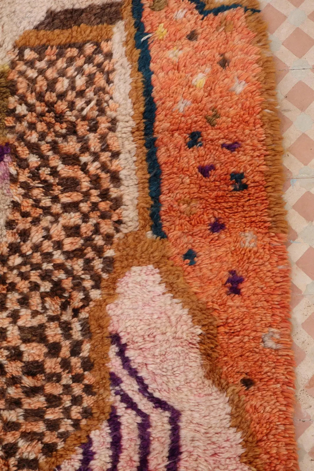 Tapis Berbère Tableau Multicolore Béni Ouarain Qualité Supérieure - 242 x 181 cm Néda