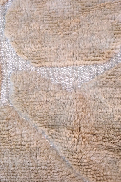 Tapis Berbère Béni Ouarain Blanc Moderne à Reliefs Qualité Supérieure- 310 x 256 cm Néda