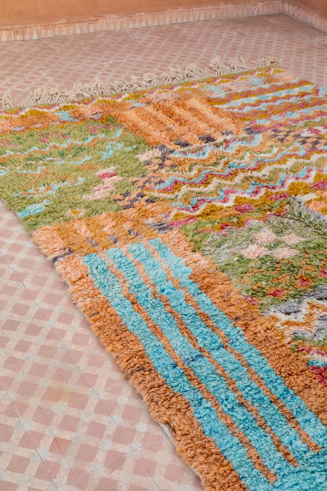 Tapis Berbère Coloré Patchwork Béni Ouarain Qualité Supérieure - 301 x 204 cm Néda