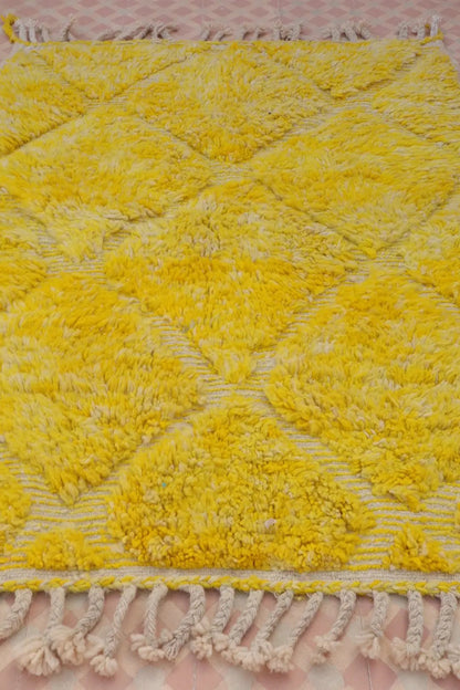 Tapis Berbère Jaune Béni Ouarain- 138 x 106 cm Néda